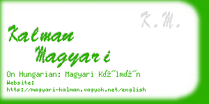 kalman magyari business card